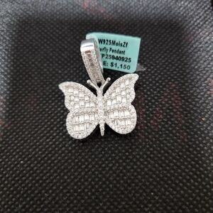 925 Sterling Silver Butterfly Pendant 2.8Ct VVS Moissanite